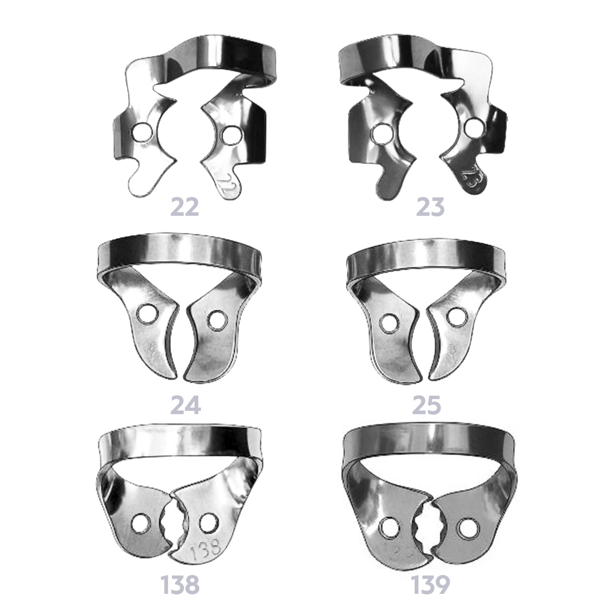 asymetric molar clamps